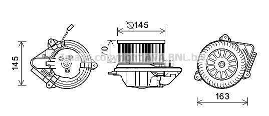 AVA QUALITY COOLING Электродвигатель, вентиляция салона PE7510